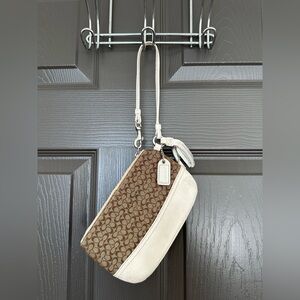 Coach Brown and Cream Wristlet
